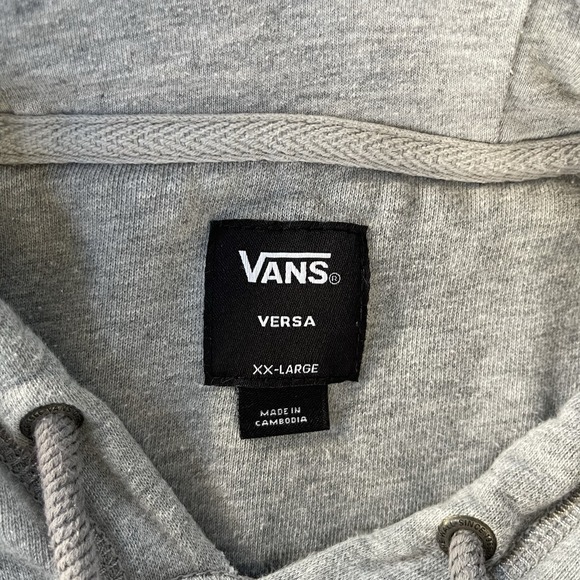 Vans Hoodie Mens XXL Gray Versa Fleece Long Sleeves Pocket Sweatshirt Skater - Picture 7 of 14